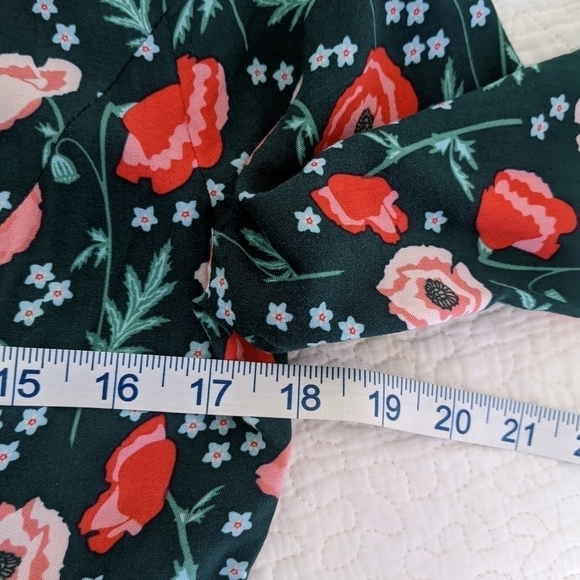 𝅺MATILDA Jane Woven Floral Button Down Peplum Blouse S - Picture 11 of 13